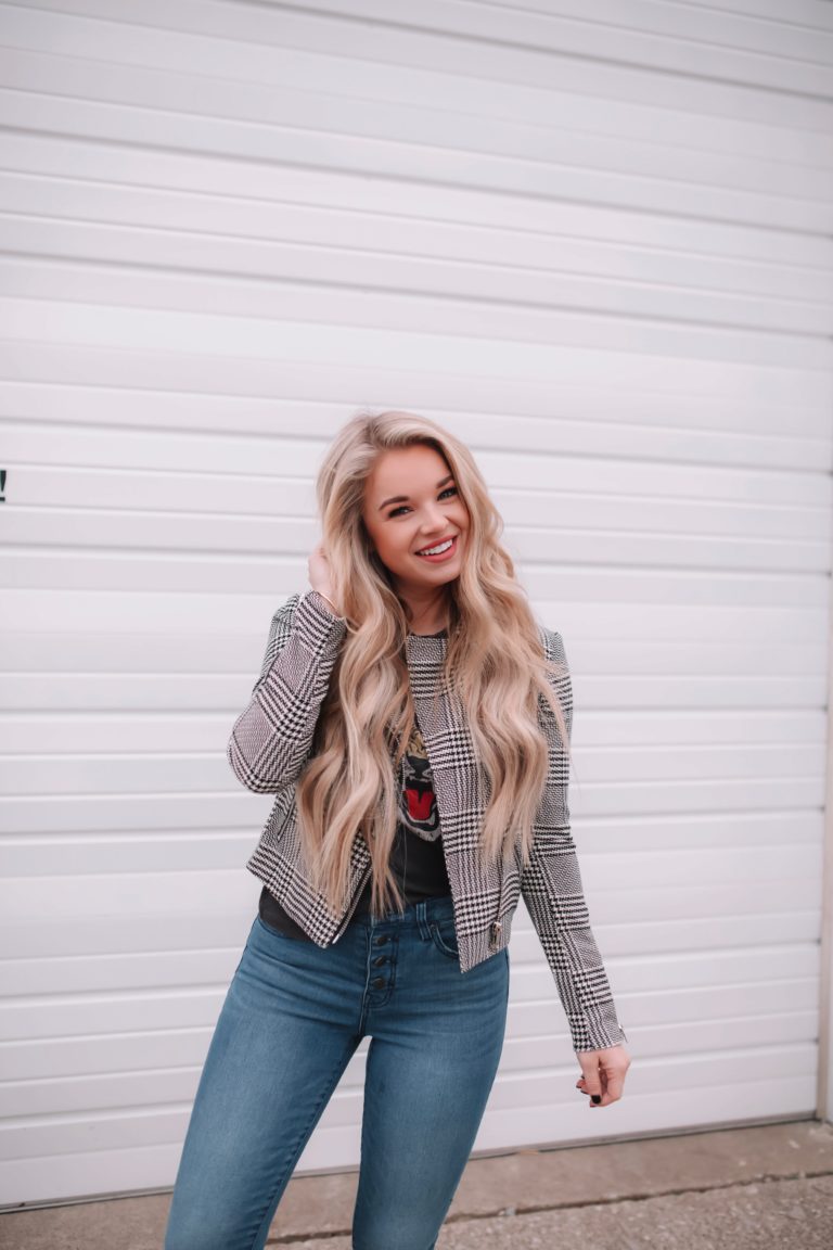Houndstooth Jacket | Office Casual Chic | Maddie Duff
