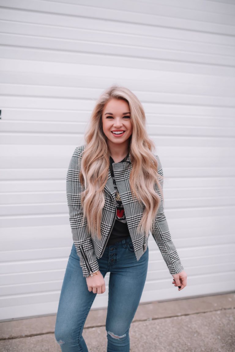 Houndstooth Jacket | Office Casual Chic | Maddie Duff
